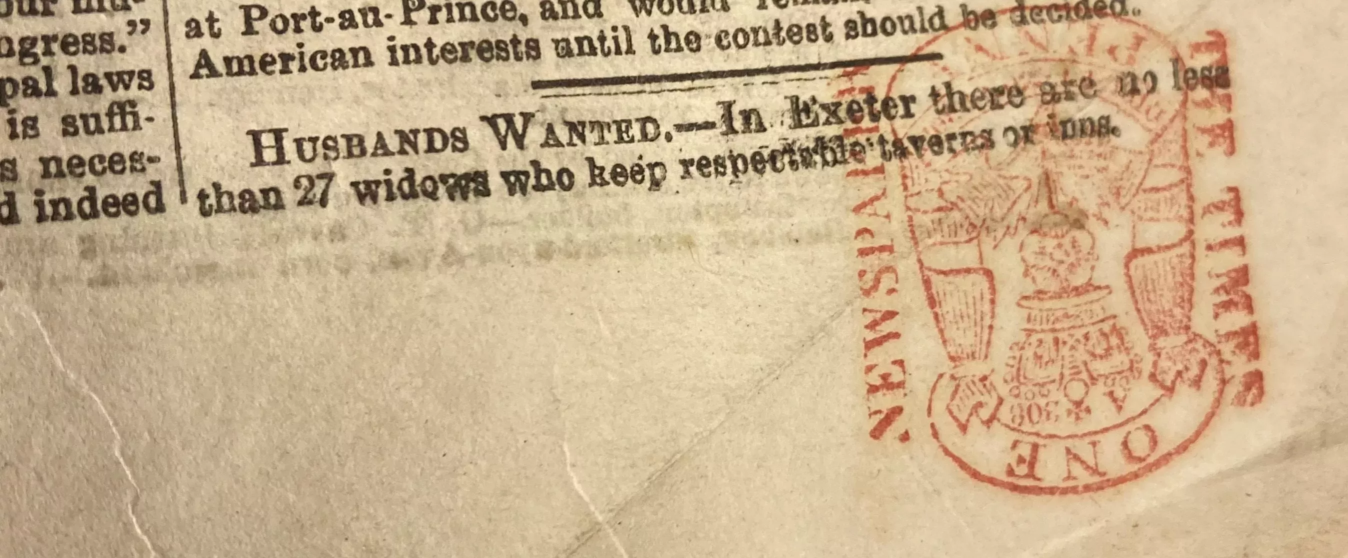 “Husbands Wanted” - Newspaper used by botanists in the 1800s to protect dried plant specimens during transit is often filled with captured moments of daily life © RBG Kew A newspaper advert calls to single men to connect with widowed women