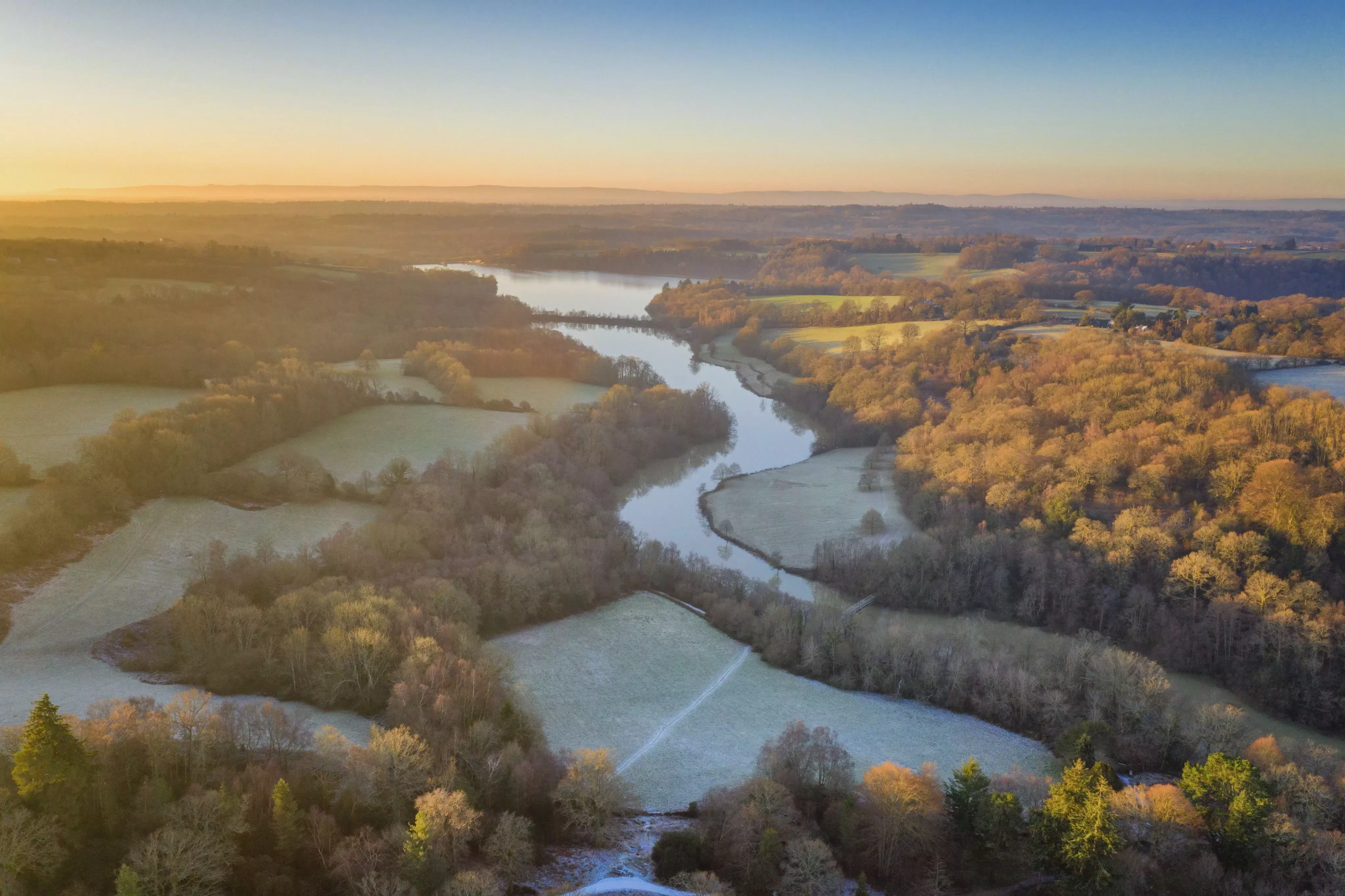 Loder Valley, Visual Air © RBG Kew Drone view of Loder Valley in a frosty winter morning, Visual Air © RBG Kew